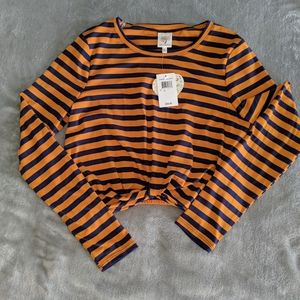 NWT Self-Esteem L/S crop/shorter top Large